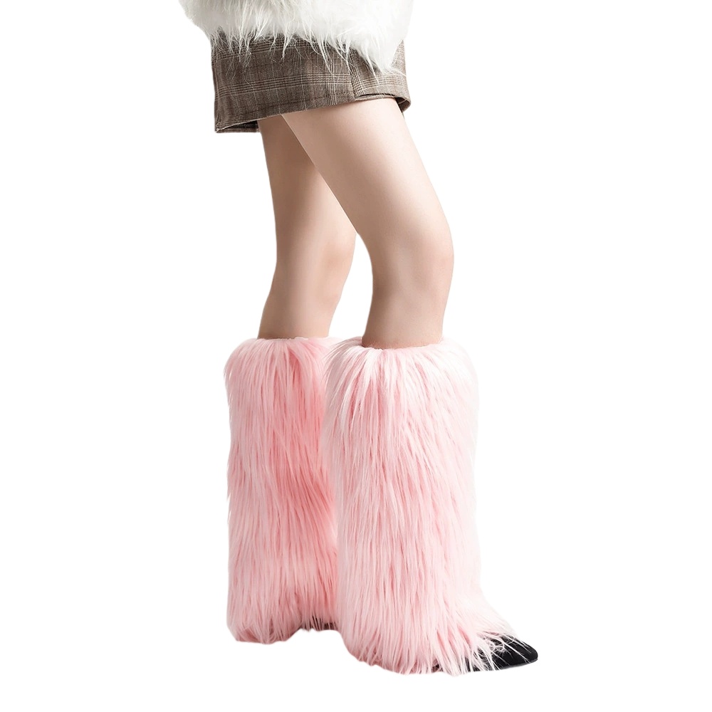 Fluffy Faux Fur Leg Warmers Winter Plush Boot Covers Thick Fuzzy Leg Covers